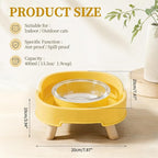 Ant Proof Cat Food Bowl, Elevated Cat Feeding Bowl, Yellow 2pcs | Prevents Ants from Entering and Reduces Neck Stress, Non-Slip Elevated Cat Feeding Bowl