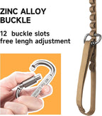 EXCELLENT ELITE SPANKER Tactical Military Bungee Nylon Dog Leash Adjustable | Adjustable No Pull Leads Rope Quick Release with 2 Control Handle heavy duty durable for training huntingfor medium large dog