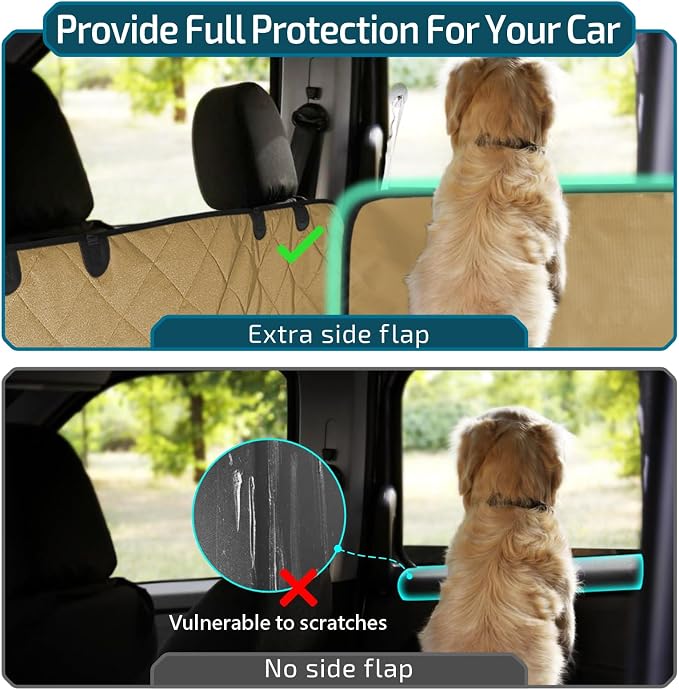 Veckle SUV Cargo Liner for Dogs - Trunk Cover with Bumper Flap Protector | Waterproof Pet Cargo Cover with Side Flaps, Dog Car Seat Cover with Non-Slip Trunk Mat, Prevents Scratches Pet Hair Mud Dirt