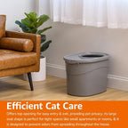 Amazon Basics Large Cat Litter Box with High Sides, Top Entry, Odor Control, Includes Scoop, 20.5 x 14.75 x 14.38 inches, Grey