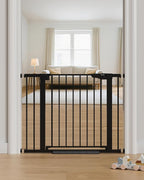 Cumbor 30-40.6 in Baby Gate for Stairs and Doorways, Dog Gate Indoor Black | Mom's Choice Awards Winner, Pressure Mounted, Auto-Close, Easy Walk Thru Door, For Dogs Indoor