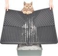 UPSKY Large Cat Litter Mat 31" x 24 Waterproof and Washable, Soft on Paws | Litter Catcher Pad, Cat Litter Trapping Mat, Scatter Control, Fits Most Litter Boxes, Use for Dogs & Cats, Black