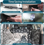 Veckle SUV Cargo Liner for Dogs - Trunk Cover with Bumper Flap Protector | Waterproof Pet Cargo Cover with Side Flaps, Dog Car Seat Cover with Non-Slip Trunk Mat, Prevents Scratches Pet Hair Mud Dirt