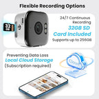2K Window Camera with 32GB Memory Card, 5GHz & 2.4GHz WiFi Indoor Cameras for Home Security with AI Starlight Color Night Vision, AI Person & Motion Detection, Easy & Quick Install, 24/7 Recording