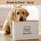 Metal Dog Food Container 15-20 lbs w/ Airtight Bamboo Lid, 70 Cup Capacity | Pet Jar For Dogs up to 100lbs, Airtight Bamboo Lid, Sturdy Comfortable Metal Handle, Powder Coated Iron, Kibble Storage Bin