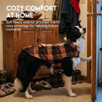ASENKU Reversible Dog Winter Coat, Dog Jacket for Small Medium Large Dogs | Windproof Plaid Fleece Lining for Cold Weather, Water-resistant Outer Shell, Puppy Puffer Vest with Leash Hole, Coffee M