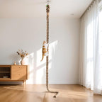 2" x 9.84Ft Cat Climbing Rope with Hook for Ceiling & Wall Mounted | Natural Sisal Rope for Cat Scratcher with Feather Toy for Indoor/Outdoor Cats, Durable Cat Tree Replacement Rope