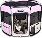JESPET Pet Dog Playpens 36", 45" & 61" Portable Soft Dog Exercise Pen Kennel with Carry Bag for Puppy Cats Kittens Rabbits, Indoor/Outdoor Use