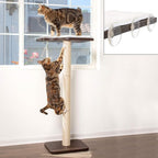 PetFusion Ultimate Cat Window Climbing Perch 45” Tall (Tree Sisal Scratching Posts, Modern Design Simply Suctions to Window. (EASY TO ASSEMBLE)