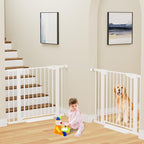 Cumbor 2 Pack 30-40.6 in Baby Gate for Stairs and Doorways, Dog Gate White | Mom's Choice Awards Winner, Double Lock, 2-Way Swing, Auto Close Child Gate for Toddler & Pets, Pressure or Hardware Mounted