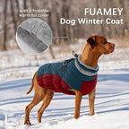 FUAMEY Dog Coat for Large Dogs, Fleece Dog Winter Jacket with Harness | Puppy Cold Weather Coats Reflective Pet Puffer Vest with Zipper Water-Resistant Warm Dogs Snowsuit Windproof Dark Blue XXXL