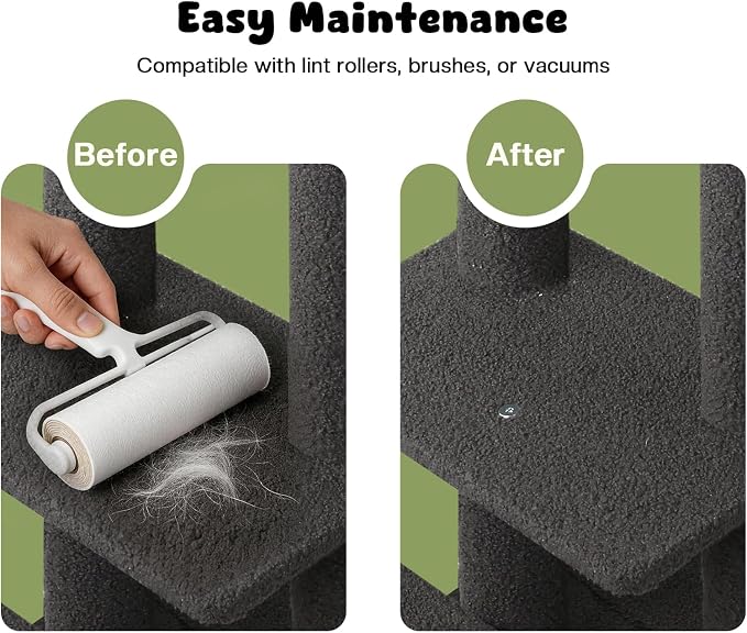 5-Step Pet Steps for Cats/Dogs, Cat Stairs with Sisal Scratching Post, Cat Steps for Older Cats with Enlarge Perch, Pet Stairs for High Bed and Couch, Gray
