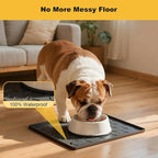 Pieviev Silicone Dog Cat Food Bowl Mat, Waterproof Raised Edge, 16'' x 12'' | Food-Grade Bpa-Free Pet Food Mat, Waterproof & Non-Slip, Raised Edges Contains Spills & Drips, Fits Pet Bowls and Fountains