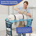 Foldable Dog Grooming Hammock with Stand for Small Dogs & Cats - 30 lbs | Stand for Dog Grooming Hammock - Sturdy Stainless Steel Support Suitable, Support for Nail Trimming, Bathing & Care