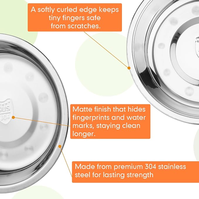 Patelai Stainless Steel Dog Bowls with Silicone Lids for 1.9 Cups Portable Food and Water Dishes for Pets Sealable Containers for 6.3" for Cats & Small Dogs(8 Pcs,Red,Blue,Green,Purple)