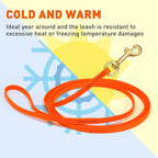 Viper Biothane K9 Working Dog Leash Waterproof Lead for Tracking Training Schutzhund Odor-Proof Long Line with Solid Brass Snap for Puppy Medium and Large Dogs, 10ft Hunter Orange
