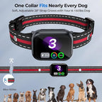 RPZ Automatic Dog Bark Collar for Small Medium Large Dogs 8-150 Lbs, Red | Rechargeable anti barking collar with bark count tracking, 4 training modes, 3 sensitivity levels and IP67 waterproof