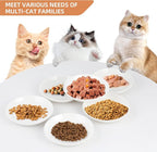 6 Pack Cat Food Bowl, Ceramic Cat Bowls, Anti Whisker Fatigue Cats Bowl Set | 5.5 Inches Shallow Wide Kitten Plates for Food and Water (White-E)