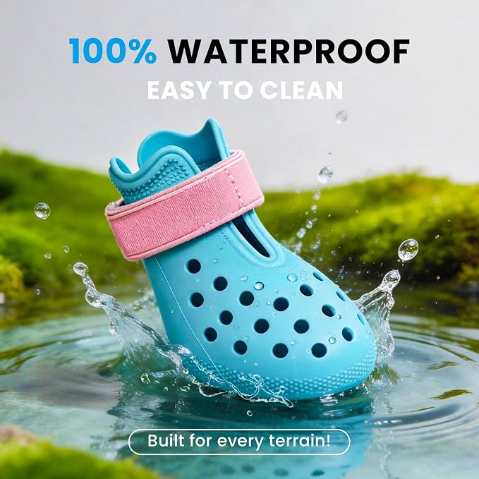 Dog Shoes for Hot Pavement - Comfortable Paw Protection for Medium & Large Dogs, Adjustable Strap & Non-Slip, Easy-Clean, Outdoor Sports Boots, Dog Booties for Summer Rain (Coastal Blue, M)