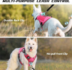 WINGOIN Pink Tactical Dog Harness for Extra Large Dogs,No Pull Dog Harness | Heavy Duty with Handle,Adjustable Reflective,Military K9 Style,Big Size Dog Vest,for Great Danen,for Walking Running Hunting