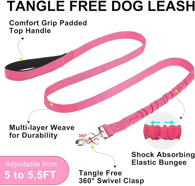 BEAUTYZOO Dog Harness for Small Dogs, No Pull Dog Harness and Leash Set, Soft Escape Proof Puppy Vest Harness with Handle, Reflective Lightweight Step in Harness for Girl Boy Dogs, Pink S