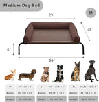Cooling Elevated Dog Bed - Outdoor Medium Raised Dog Cot W/Breathable Mesh, Portable Pet Cot W/Removable & Waterproof Bolster,Elevated Dogs Beds