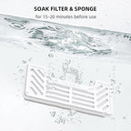 uahpet 6 Pack Replacement Filters & 8 Pack Replacement Filter Sponges for Stainless Steel Pet Fountain Pro (with Water Level Window Version), Water Fountain is not Included