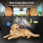 XL Hard Bottom Dog Car Seat Cover, 58"×69", Waterproof PU Leather | Stable Hard Bottom Support for Comfortable Rides with Large Dogs