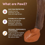 PawZ Rubber Dog Boots for Small Paws - All-Weather Waterproof Dog Shoes, Anti-Slip Traction for Rain, Snow, Mud & Hot Pavement - Pull-On Dog Booties, Brown + Black - X-Small (1.5"-2") - Pack of 24