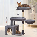 Taoqimiao 32.2in Cat Tree with Toy, Small Cat Tower for Indoor Cats, MS043G | Easy assembly, Sturdy, Multi Level, Easy Clean, Cozy Condo, Perches, Baskets, Suitable for Kittens and Adult Cats