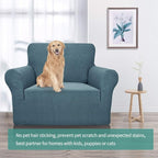 YEMYHOM Couch Cover Latest Jacquard Design High Stretch Sofa Chair Covers for Living Room, Pet Dog Cat Proof Armchair Slipcover Non Slip Magic Elastic Furniture Protector,Small (Chair, Teal)