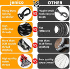 Long Dog Leash 100 FT: 1/2" Heavy Duty Rope Leashes for Dogs Training with Bungee Lockable Hook Reflective Threads and Padded Handle - Dog Lead for Large Small Medium Dogs Outside Walking Hiking