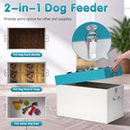 Elevated Dog Bowls with Storage Large 2-in-1 Pet Food Storage Raised Bowl | 15"H Galvanized Steel Raised Bowl for Dogs Holds Up To 45 Lbs 2 Removable Stainless Steel Bowls for Medium & Large Dogs