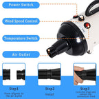 Dog Dryer for Large Dogs, 5.2HP 3800W High Velocity Pet Hair Dryers | with Heater for Grooming, Spind Temperature Adjustable Pet Dryer Machine with 4 Nozzles Secadora para Perro (Beige)