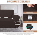 Easy-Going 100% Waterproof Chair Couch Cover, Stretch Jacquard Sofa Cover | Dual Waterproof Sofa Slipcover, Leakproof Furniture Protector for Kids, Pets, Dog and Cat (Chair, Chocolate)