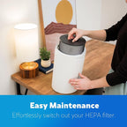 Kenmore Air Purifier with H13 True HEPA Filter, Covers Up to 850 Sq.Foot | 25db SilentClean 3-Stage HEPA Filtration System for Office & Bedroom