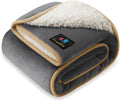 Luciphia Waterproof Blanket for Large Dog, Reversible Sherpa Couch Cover | waterproof pet blanket sherpa fleece reversible couch cover bed protector car from spills scratches, Grey+Beige 57" x 40"