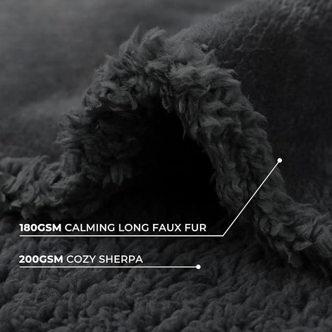 Luciphia Waterproof Bed Blanket Washable,Soft Sherpa Fleece Puppy Reversible Throw Blankets for Small Dog Cat, Furniture Cover Protector Couch Bed from Liquid Pee and Pet Fur, Black, 40" x 28"