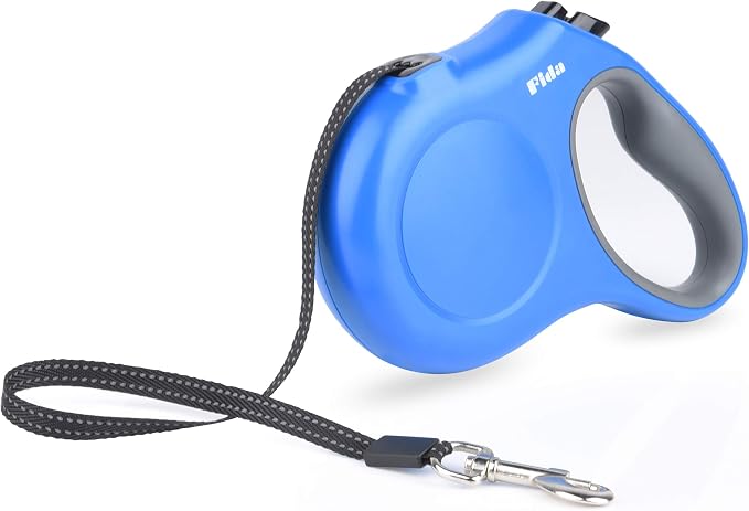 Fida Retractable Dog Leash, 16ft Heavy Duty Pet Walking Leash for Medium/Large Dog up to 110 lbs, Tangle Free. One-Hand Brake (Large, Blue)