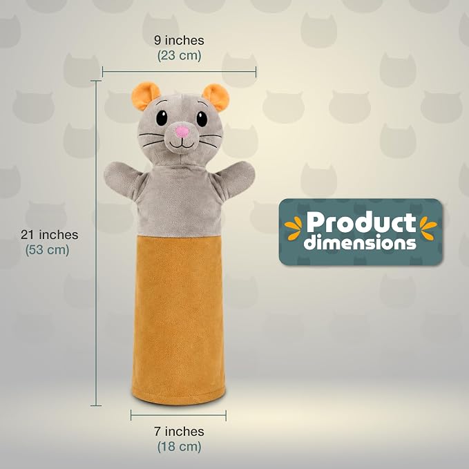 Cat Wrestling Glove – Interactive Cat Toy & Hand Puppet, Bite Proof Arm Scratch & Bite Protection, Plush Mouse Puppet Toy for Kittens & Indoor Cats, Cat Gloves for Safe Play, Bonding & Enrichment