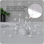 Large Cat Litter Mat, 31.5x23.6 Silicone Trapping Mat Ash Grey | for Kitty Litter Box, Easy Clean, BPA Free Rubber, Center Litter Collection, Easy Pour-Back, Waterproof, Odor-Resistant