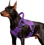 WINGOIN Purple Tactical Dog Harness for Large Dogs,No Pull Dog Harness | with Handle,Adjustable Reflective,Military K9 Style,Big Size Dog Vest,for German Shepherd,for Walking Training Hunting