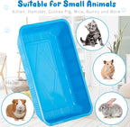 Tessco for you 30 Pack Disposable Cat Litter Boxes, Plastic Leakproof Litter Trays for Cats, Disposable Travel or Temporary Litters Pan for Kittens and Small Pets, 16.7 x 10.5 x 3.4 Inch(Blue)