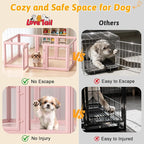 Acrylic Dog Playpen Indoor, Pink Dog Pen, Puppy Playpen, 10 Panels | 23.6" H, Skin Pink, Purple & Sky Blue, Clear View, No-Gap Escape-Proof, Tool-Free Setup, For Puppies & Small Dogs