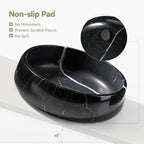 Karibiber Natural Marble Dog Bowl, 5lbs Non Slip Dog Food Bowl, Non Spill Weighted Water Bowls for Large Dogs, Durable Big Dogs Dish, Puppy Pet Bowls, Easy to Clean, Holds 6.5 Cups(Spain Black)