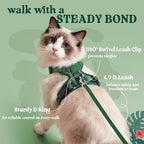 rabbitgoo Cat Harness and Leash Set, Escape Proof Vest, Rainforest Green | Soft Breathable Mesh, Easy Adjustable Fit, Snap Buckles, Sturdy Clip, Reflective Strips, for Kittens & Small Cats Walks, Xxs
