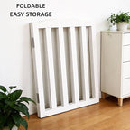 ZJSF Foldable Freestanding Indoor Dog Gate for House Wood White Long Pet Gates Dog Fence for Stairs Puppy Gates for Hallways,Pet Fence, Puppy Gate,Support Feet Included 24 "Height-2 Panels