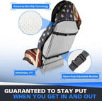 ZIMABLUE 2 Pack American Flag Waterproof Towel Car Seat Covers, Sweatproof Non-Slip Seat Protector, Machine Washable Universal Front Bucket Seat Covers for Cars, SUVs, Gym, Beach, Sports & Pets