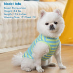KYEESE 2Pack Dog Shirt, Soft Striped Dogs T Shirts, Lightweight Pet Tank Top, Sleeveless Dog Shirt for Small Dogs, Stretchy Comfortable Pet Vest, Blue, Large