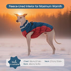 FUAMEY Dog Coat for Large Dogs, Fleece Dog Winter Jacket with Harness | Puppy Cold Weather Coats Reflective Pet Puffer Vest with Zipper Water-Resistant Warm Dogs Snowsuit Windproof Dark Blue XXXL